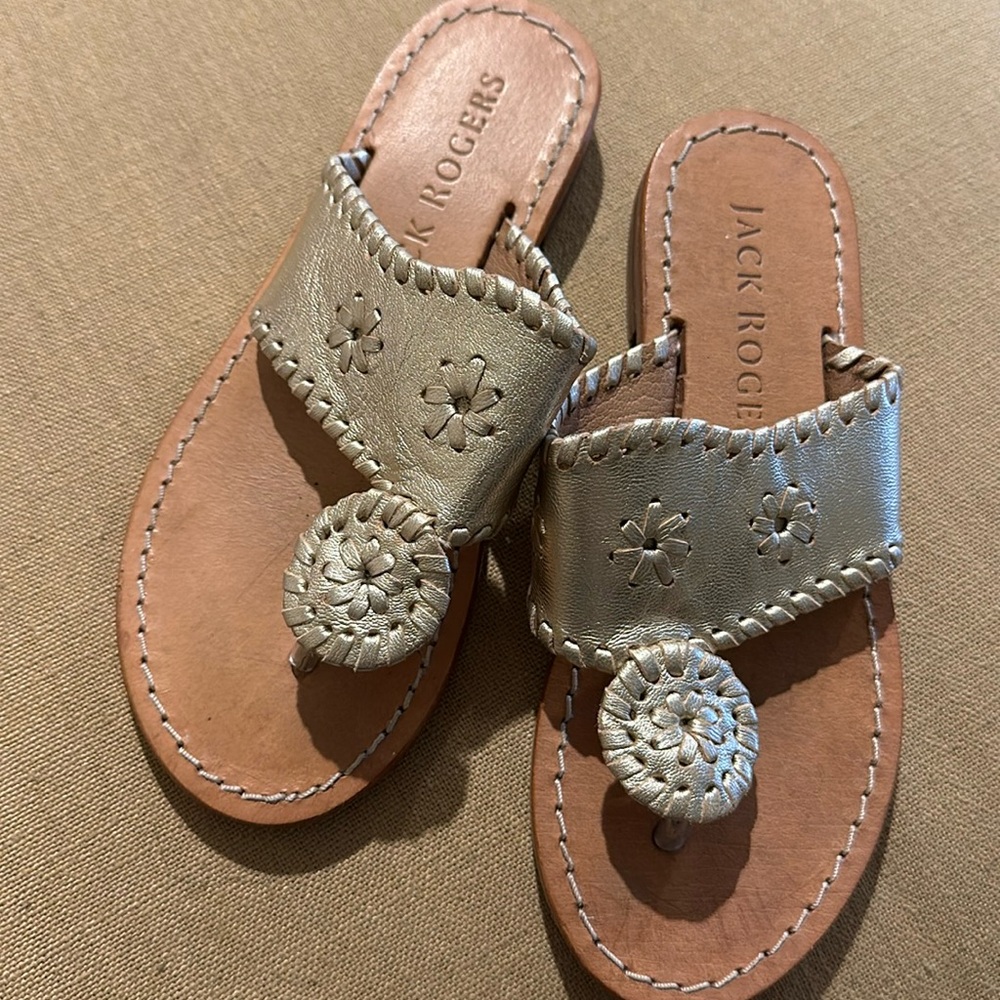 Jack Rogers Girls gold sandals size 1